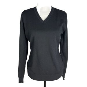 Urban Coco‎ Sweater Women's Size M Black V-Neck Basic Soft Cozy Comfort